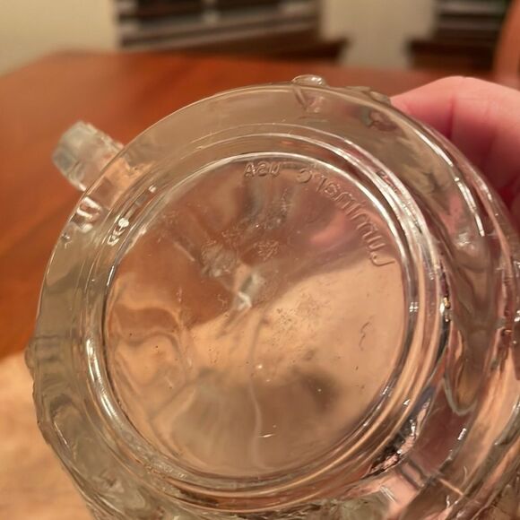 Vintage Luminarc Clear Glass Embossed Santa Mug - Picture 3 of 5